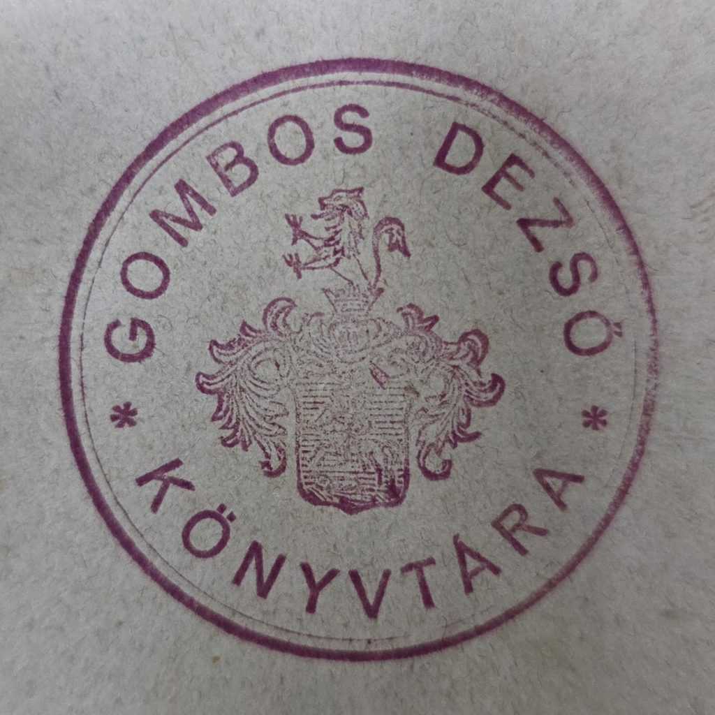 ex libris pecat biblioteka Deze Gombosa