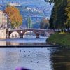 Latinska ćuprija u Sarajevu most na mestu Sarajevskog atentata jesenja fotografija